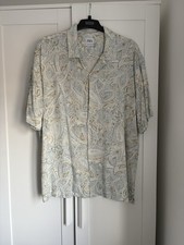 Zara Men’s Paisley Linen Short Sleeve  Shirt Size XL NWOT