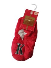 Kids snuggle slippers letter K size 12-13 red non-slip soles. 1st class postage 