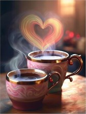 Tile Mural Still Life Two Coffee Cups Kitchen Wall Art Backsplash Marble Ceramic