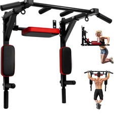 Pull Up Bar Wall Mounted Chin Up Heavy-Duty Power Tower Dip Station Home Workout