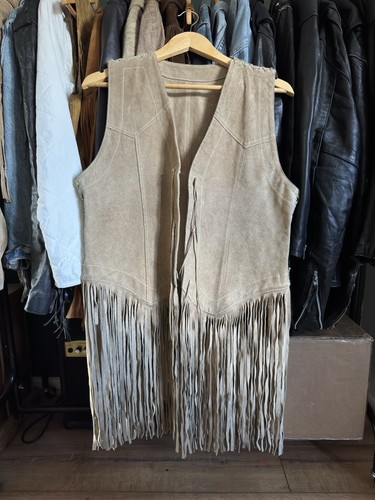 Vintage italian suede fringe - suede,