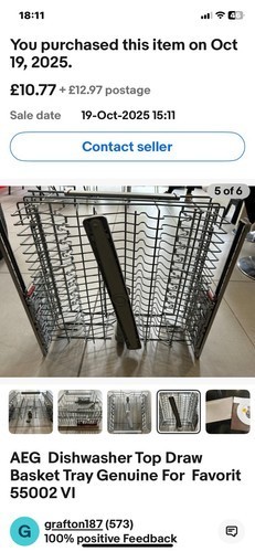 Aeg dishwasher top draw - ,