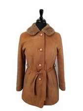 Women's Vintage Sheepskin Coat Heatona Size 8 UK