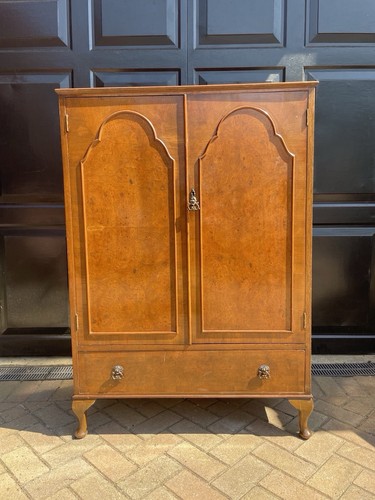 Antique burr walnut cabinet - burr,