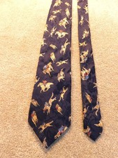 Horse Racing blue silk tie