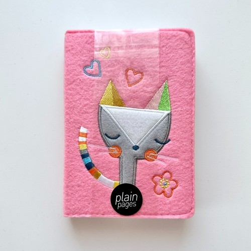 Paperchase small pink felt - pink, cat