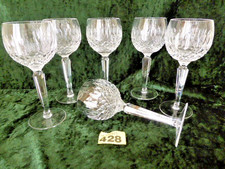 PAIR WATERFORD CRYSTAL COLLEEN DESIGN WINE  /  HOCK GLASSES - Multiple Available
