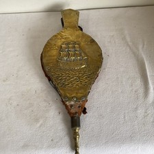 Large Vintage Brass Embossed Bellows 49cm Long