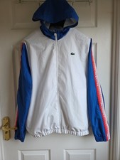 LACOSTE HOODED TRACKSUIT TOP/LIGHTWEIGHT JACKET MENS SIZE FR5 US L GENUINE GC