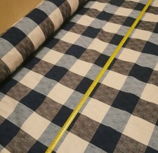 Harlequin SCION Blue Check Fabric. New off the roll, per m. Navy Plaid Material
