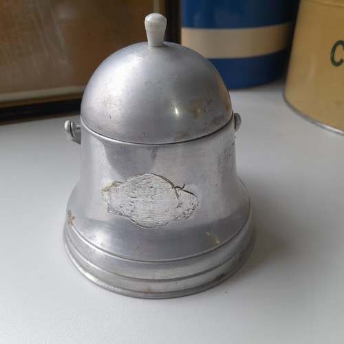 Vintage aluminium tea caddy - aluminium,