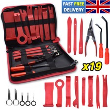 19Pcs Car Door Trim Panel Removal Install Tool Kit Molding Pry Interior Clip Set
