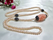 Exquisite Turkish Jewellery Hand Made Necklace, A Blend of Peach Crystals