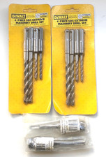 DeWALT SDS Extreme 4 Piece  Masonry Drill Set + Diamond Core SDS Arbor x 2 Each.