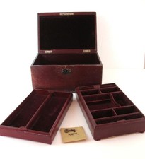 Antique  Leather Jewellery Box