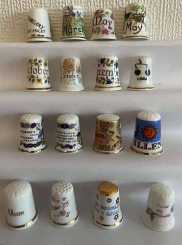 Bone china thimbles - x,