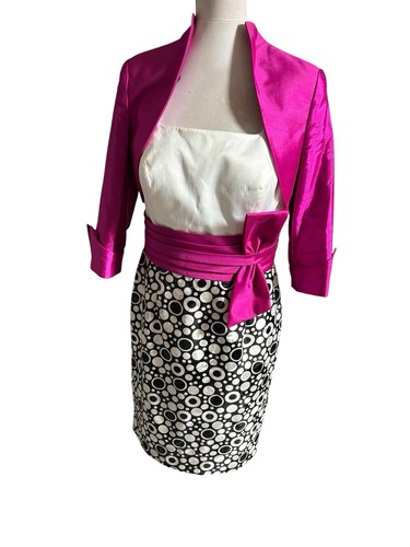 Zeila black white fuscia - black, dress