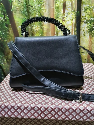 Chic black structured faux - chic,