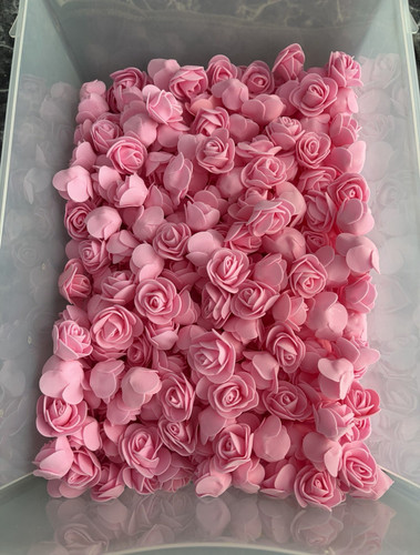 Artificial pink foam roses