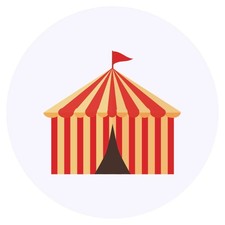 24 x 'Circus Tent' Stickers