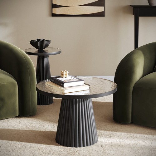 Small black round - black, glass