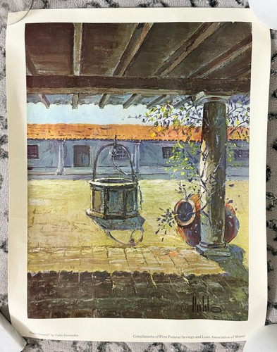 Cuba patio colonial print - cuba, 'patio