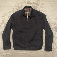 GANT The Windcheater Harrington Style Jacket Navy Tartan Inner Full Zip RRP £215