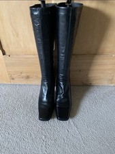 Dune Black Leather Knee High
