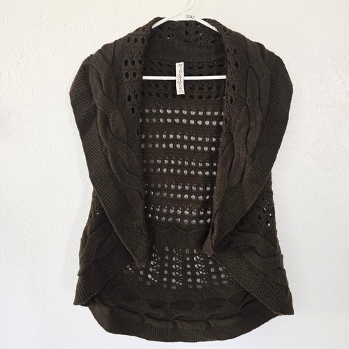 Women brown crochet vest - women,