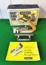 Stanley No. 13-052 Vintage Plough Plane in Original Box, Instructions & Cutters