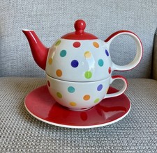 Whittard Of Chelsea Tea For One Colourful Spotty Teapot And Cup