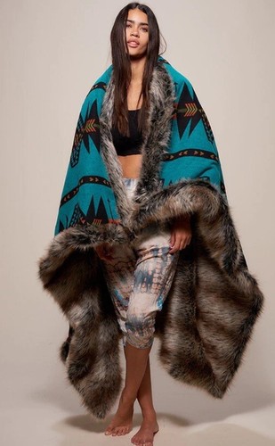 Spirit hoods grey wolf faux - wolf,