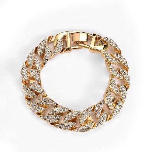 Mens silver gold bracelet - silver,