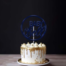 Personalised New Born Baby Cake Topper Custom Baby Shower Acrylic Name Topper UK