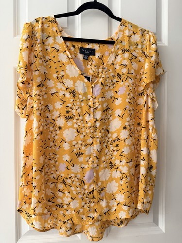 Premise yellow floral button - premise,