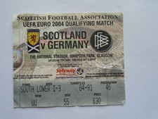 Scotland v Germany 2003 European Championship Ticket