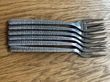 VINERS STUDIO ‘BARK’ pastry fork x6. Made in England 1960s - excellent condition