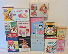 Set of 13 Decorative Retro Style Vintage Food Display Tins