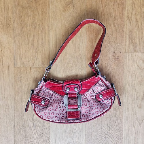 Guess red monogram croc effect - guess,