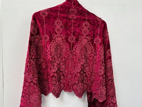 Burgundy velvet wrap - burgundy,