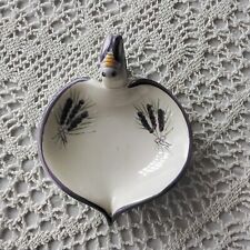 Vintage heart shaped trinket /pin/earring dish (with lavender images and handle