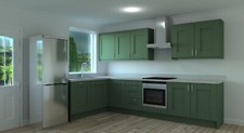 Fir green shaker kitchen - shaker, units