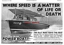 1932 Advert British Power Boat