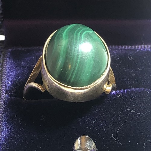 Antique 9ct gold malachite - antique,