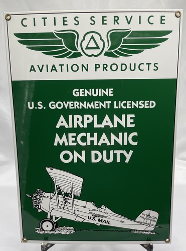 Porcelain sign airplane - porcelain,