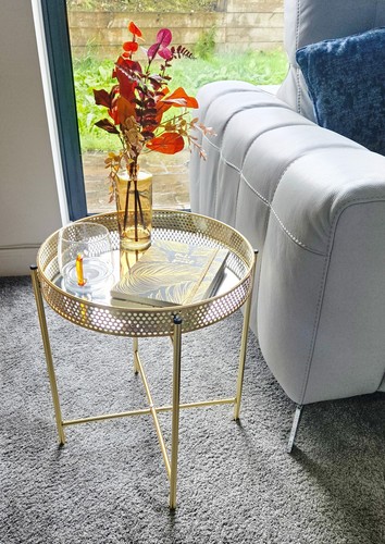 Gold tray metal - tray,