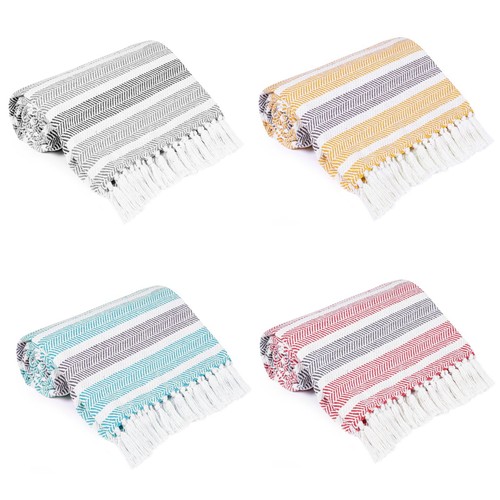 Large cotton stripe throws - large,