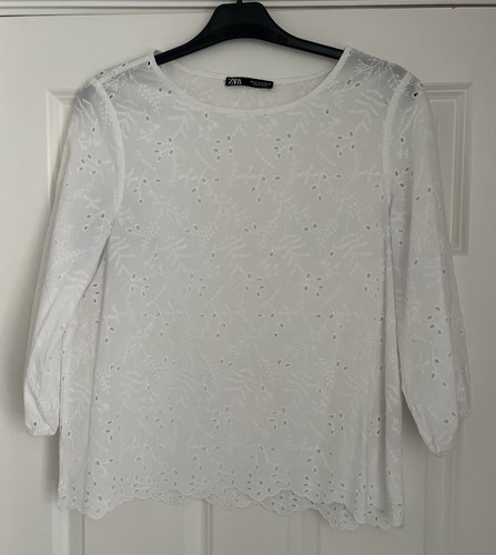 Zara white cotton sleeve - white, 3/4