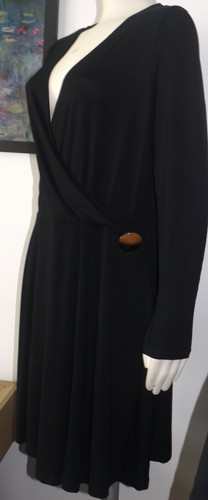Tesco black faux wrap - f&f,