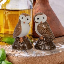 LEONARDO CERAMIC OWLS SALT AND PEPPER CRUET SET